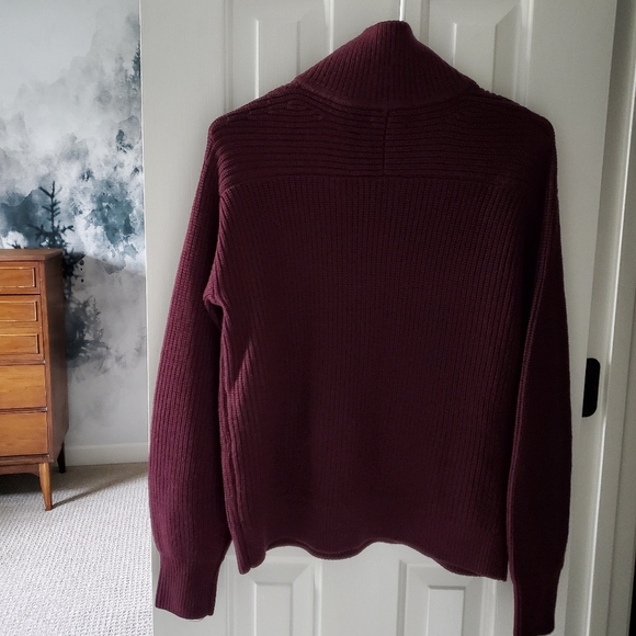 NWT. Quince Australian Merino Wool Half Zip Sweater, Barolo Burgundy (S) - Picture 13 of 17